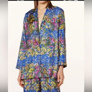 Max Mara Studio Campale  Floral Silk Blouse Top Size 4 NWT $715